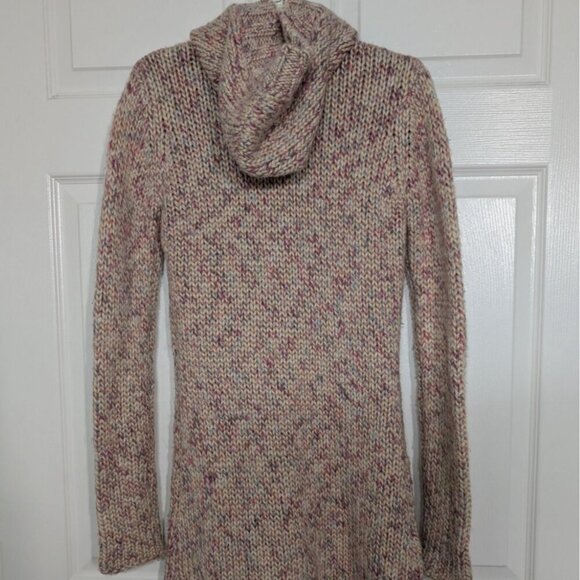 Kenji Duster Cardigan Womens Size Small Pink Marled Knit Wool Hooded Toggle - Picture 7 of 9